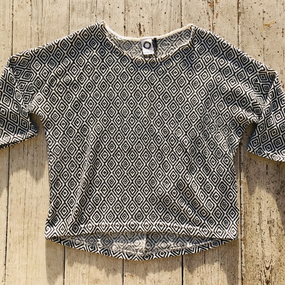 AKEMI & KIN geometric 3/4sl LW sweater